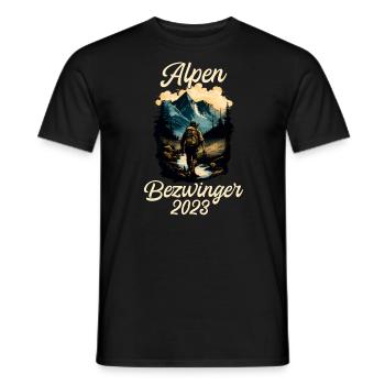 Alpenbezwinger 2023 Alpenüberquerung Finisher - Männer T-Shirt - Schwarz - Vorne - AI Model Male 178 light (178cm)
