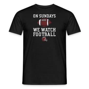 Le dimanche, nous regardons le football - T-shirt homme - noir - Devant - AI Model Male 178 light (178cm)