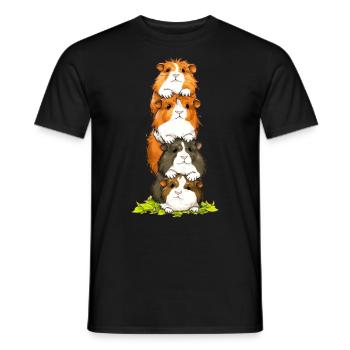 Meerschweinchen Turm Kunststücke - Männer T-Shirt - Schwarz - Vorne - AI Model Male 178 light (178cm)