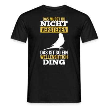Vogel Sittch Wellensittich - Männer T-Shirt - Schwarz - Vorne - AI Model Male 178 light (178cm)