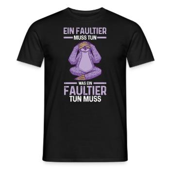 Faultier - Männer T-Shirt - Schwarz - Vorne - AI Model Male 178 light (178cm)