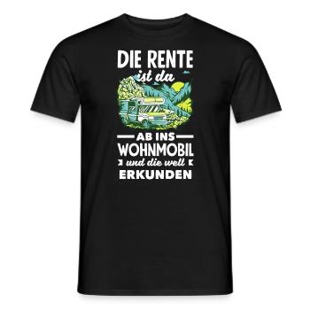 Die Rente ist da, ab ins Wohnmobil und die Welt - Männer T-Shirt - Schwarz - Vorne - AI Model Male 178 light (178cm)