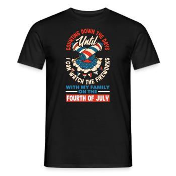 Counting down the days until I can watch fireworks - Men's T-Shirt - black - Front - AI Model Male 178 light (178cm)