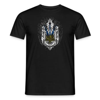Wappen der Ukraine (Tryzub) - Männer T-Shirt - Schwarz - Vorne - AI Model Male 178 light (178cm)