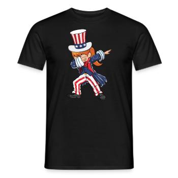July 4th Dabbing US - Men's T-Shirt - black - Front - AI Model Male 178 light (178cm)