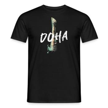 Sheikh Khalifa Stadium, Doha - Men's T-Shirt - black - Front - AI Model Male 178 light (178cm)