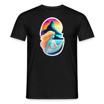 surf - hawaii - manga - T-shirt homme - noir - Devant - AI Model Male 178 light (178cm)