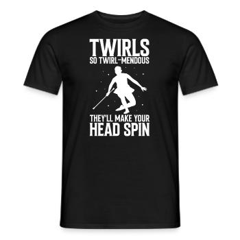 Professionelles Stabdänzerin für Majorette - Männer T-Shirt - Schwarz - Vorne - AI Model Male 178 light (178cm)