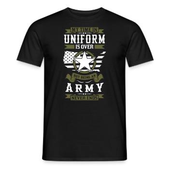 Army Never Ends - Men's T-Shirt - black - Front - AI Model Male 178 light (178cm)