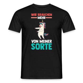 Einhorn Wir brauchen mehr von meiner Sorte - Männer T-Shirt - Schwarz - Vorne - AI Model Male 178 light (178cm)