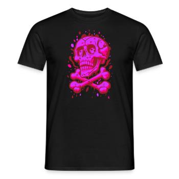 Graffiti Crâne de Pirate Rose - T-shirt homme - noir - Devant - AI Model Male 178 light (178cm)