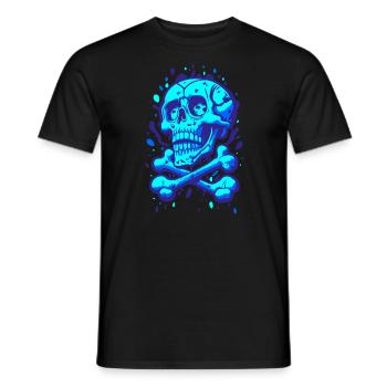 Graffiti Pirate Crâne Bleu - T-shirt homme - noir - Devant - AI Model Male 178 light (178cm)