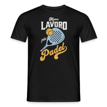 Meno Lavoro Piu Padel - Männer T-Shirt - Schwarz - Vorne - AI Model Male 178 light (178cm)