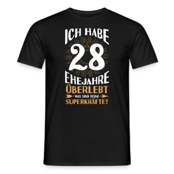 Ehe Nelkenhochzeit 28 Jahre Verheiratet Hochzeitst - Männer T-Shirt - Schwarz - Vorne - AI Model Male 178 light (178cm)