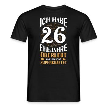 Ehe Jadehochzeit 26 Jahre Verheiratet Hochzeitstag - Männer T-Shirt - Schwarz - Vorne - AI Model Male 178 light (178cm)