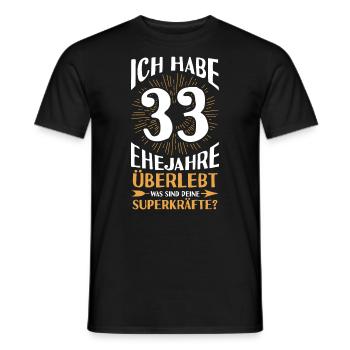 Ehe Zinnhochzeit 33 Jahre Verheiratet Hochzeitstag - Männer T-Shirt - Schwarz - Vorne - AI Model Male 178 light (178cm)