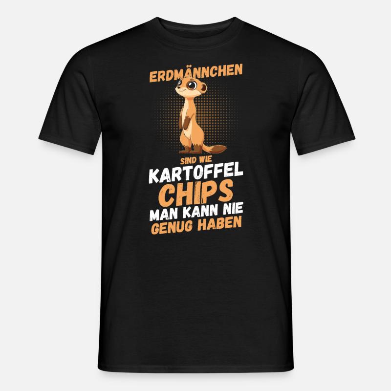 Erdmännchen - Männer T-Shirt - Schwarz
