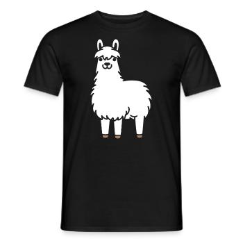 Lama - Männer T-Shirt - Schwarz - Vorne - AI Model Male 178 light (178cm)