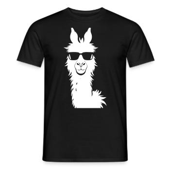 Funny Llama Wearing Sunglasses Cool Llamas - Men's T-Shirt - black - Front - AI Model Male 178 light (178cm)