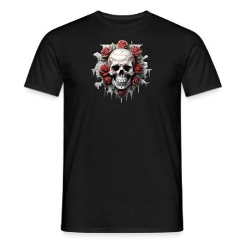 Gothic Blumenkunst Grafik Modedesign - Männer T-Shirt - Schwarz - Vorne - AI Model Male 178 light (178cm)
