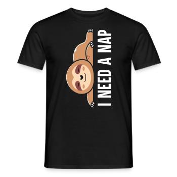 Faultierliebhaber sagt lustige faule Faultiere schlafen - Männer T-Shirt - Schwarz - Vorne - AI Model Male 178 light (178cm)