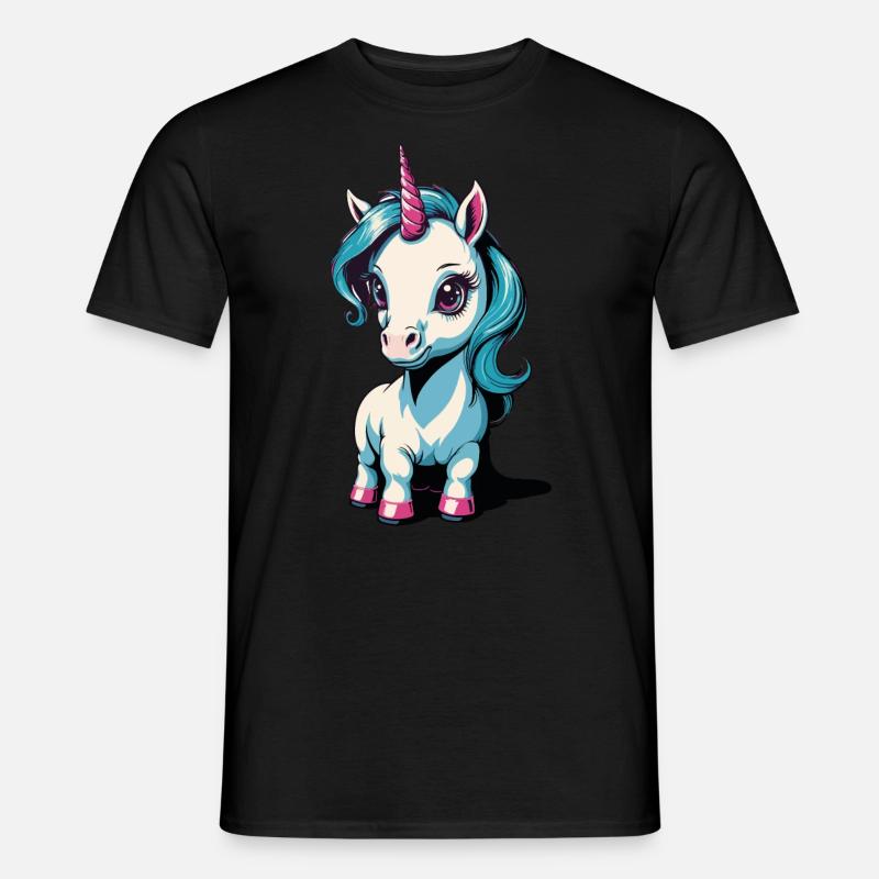 Kleines Einhorn - Männer T-Shirt - Schwarz