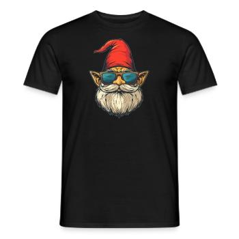 Drôle de nain de jardin avec des lunettes de soleil - T-shirt homme - noir - Devant - AI Model Male 178 light (178cm)