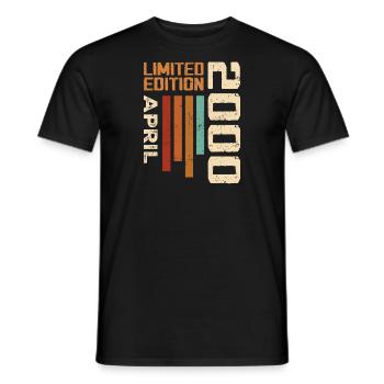 Geboren im April 2000 Retro 2000 Geburtstagsgeschenk - Männer T-Shirt - Schwarz - Vorne - AI Model Male 178 light (178cm)