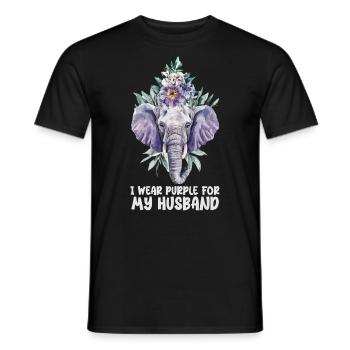 I Wear Purple For My Husband, Alzheimers Awareness - T-shirt homme - noir - Devant - AI Model Male 178 light (178cm)