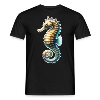 Seepferd - Männer T-Shirt - Schwarz - Vorne - AI Model Male 178 light (178cm)