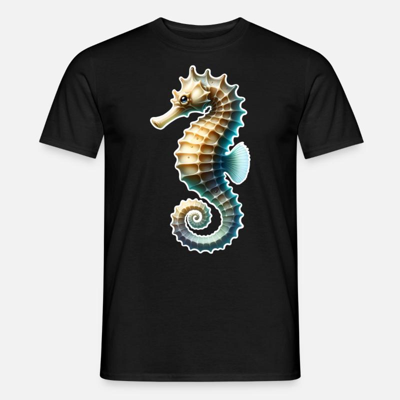 Seepferd - Männer T-Shirt - Schwarz