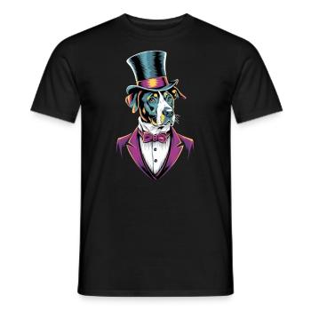 Chien dans un costume - T-shirt homme - noir - Devant - AI Model Male 178 light (178cm)