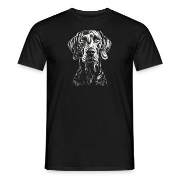 Braque de Weimar Portrait Chien de chasse Chiens de chasse Chiens - T-shirt homme - noir - Devant - AI Model Male 178 light (178cm)