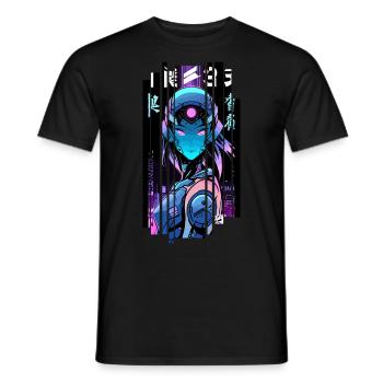 Cyborg Frau Futuristischer Roboter - Männer T-Shirt - Schwarz - Vorne - AI Model Male 178 light (178cm)