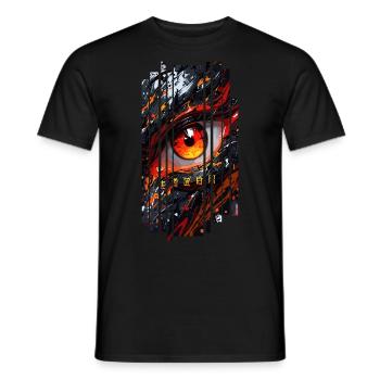 Cyborg Eyes Drachenmädchen - Männer T-Shirt - Schwarz - Vorne - AI Model Male 178 light (178cm)