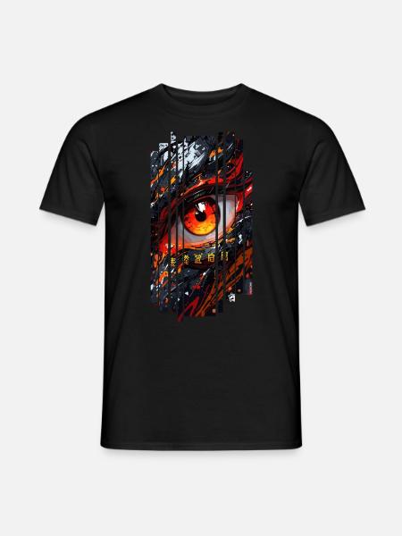 Cyborg Eyes Drachenmädchen - Männer T-Shirt - Schwarz