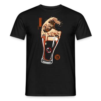Great Wave Glass Beer - T-shirt homme - noir - Devant - AI Model Male 178 light (178cm)