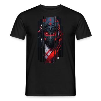 Cyborg Mann Ninja Kanji Rot - Männer T-Shirt - Schwarz - Vorne - AI Model Male 178 light (178cm)