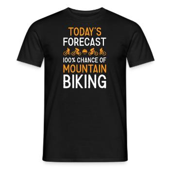 Biker Today's Forecast Mountain Biking - Men's T-Shirt - black - Front - AI Model Male 178 light (178cm)