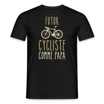 Future cyclist like dad - Men's T-Shirt - black - Front - AI Model Male 178 light (178cm)