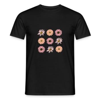 Flower pastel flower flowers pastel flowers lilac - Men's T-Shirt - black - Front - AI Model Male 178 light (178cm)