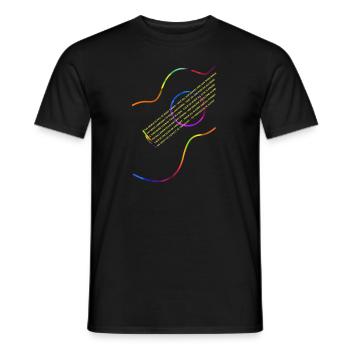 Poetry Guitar | Music, concert, music school - Men's T-Shirt - black - Front - AI Model Male 178 light (178cm)