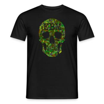 EBM Camo Skull - Männer T-Shirt - Schwarz - Vorne - AI Model Male 178 light (178cm)