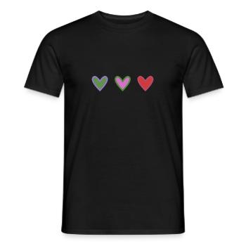 CŒUR. CŒURS. SAINT VALENTIN. LOVE. AMOUR - T-shirt homme - noir - Devant - AI Model Male 178 light (178cm)