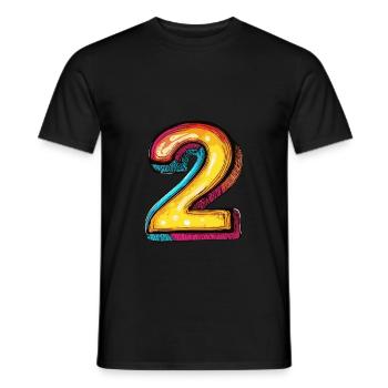 Bande dessinée à 2 chiffres - T-shirt homme - noir - Devant - AI Model Male 178 light (178cm)
