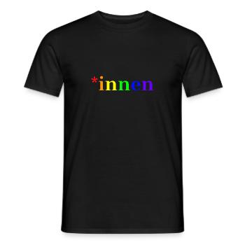 Gift Idea Gendering Rainbow Colors queer - Men's T-Shirt - black - Front - AI Model Male 178 light (178cm)