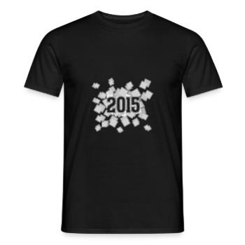 2015 - Men's T-Shirt - black - Front - AI Model Male 178 light (178cm)