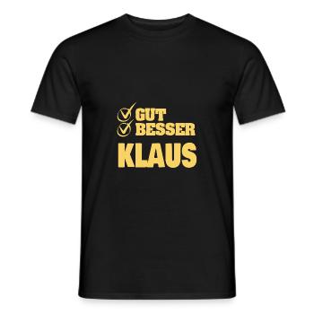 Klaus - Männer T-Shirt - Schwarz - Vorne - AI Model Male 178 light (178cm)