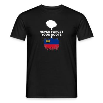 Liechtenstein Flagge Never Forget Your Roots - Männer T-Shirt - Schwarz - Vorne - AI Model Male 178 light (178cm)