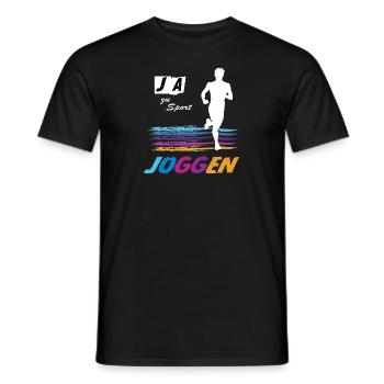 JA zu Joggen & Sport 🏃 Laufsport, Laufen, Running - Männer T-Shirt - Schwarz - Vorne - AI Model Male 178 light (178cm)